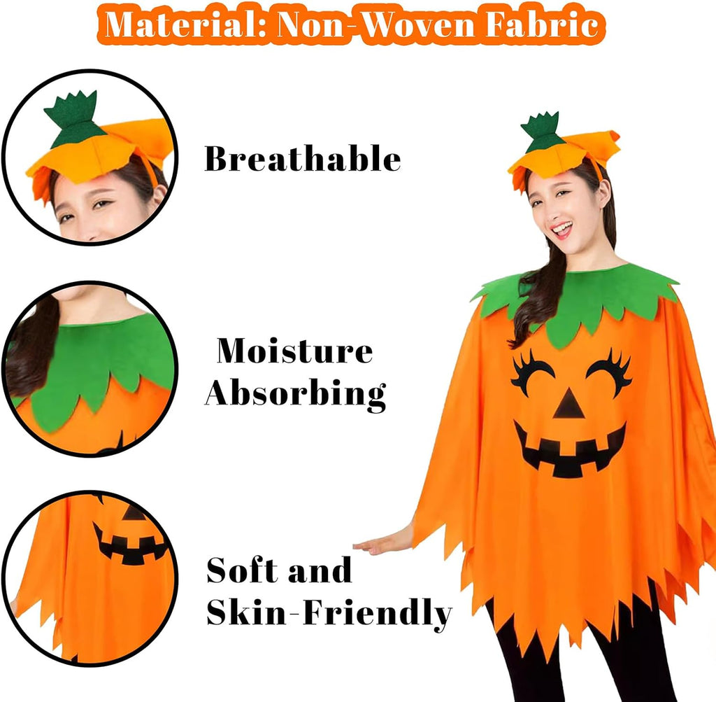Pumpkin Costume Women, Halloween Costumes Adult Women with Pumpkin Hat