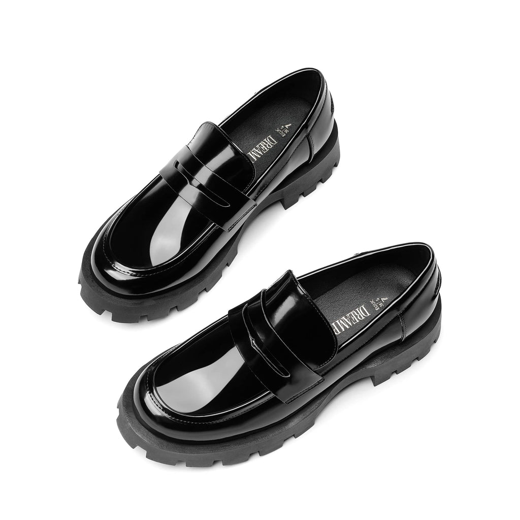 DREAM PAIRS Women's Loafers Lug Sole Slip On