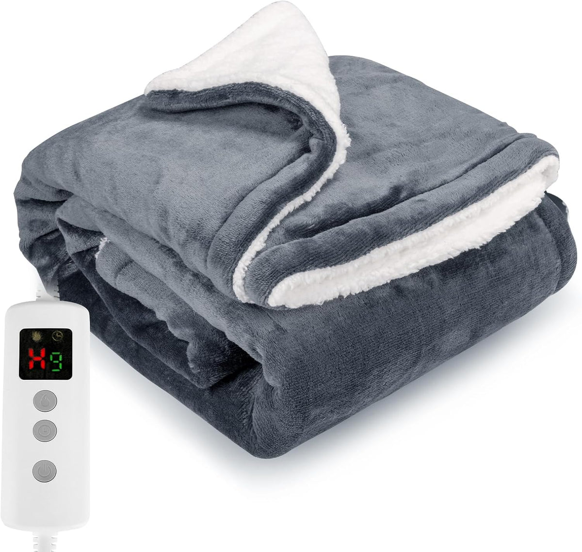 Heated Blanket Electric Throw 160x130CM, Dark Grey, Heating Blanket