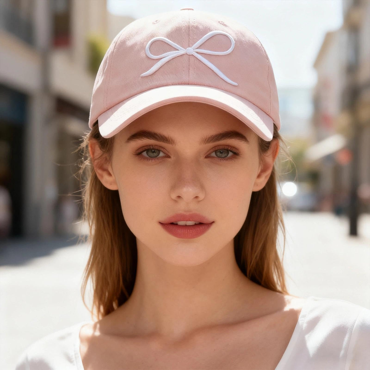 Baseball Cap Bow Embroidered Adjustable Vintage Washed Dad Hat Low Profile Unisex Casual Closure Classic Worn Look Headwear