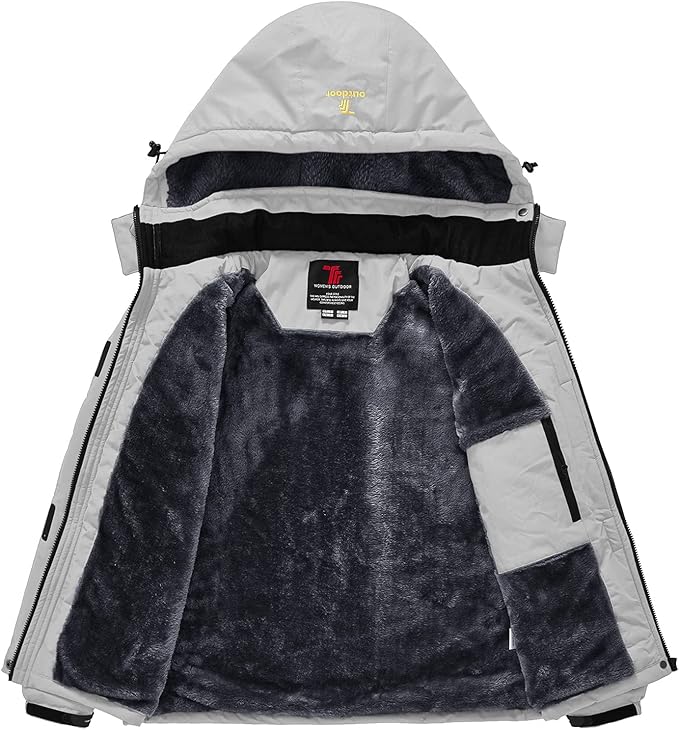 Womens Ski Jacket Waterproof Warm Winter Snow Coat Grey Size XL TBY