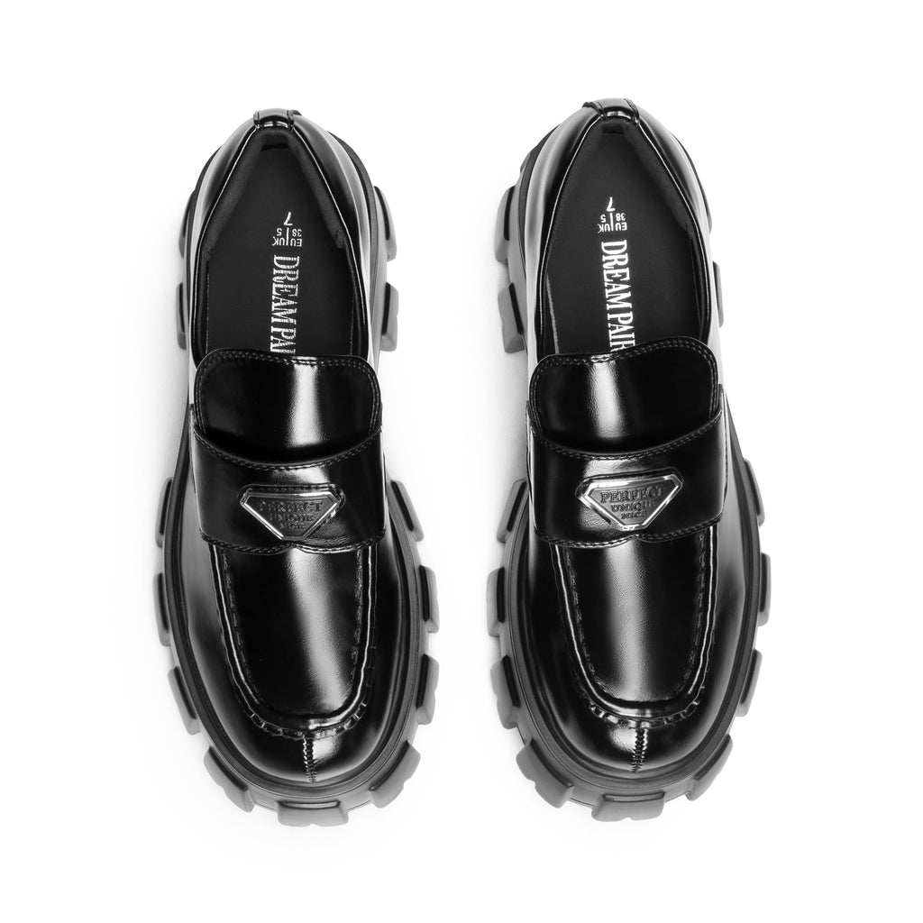 DREAM PAIRS Women's Chunky Loafers Platform Outfit Shoes