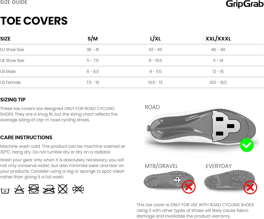 GripGrab Windproof Road Bike Toe Covers - Thermal Cycling Overshoes