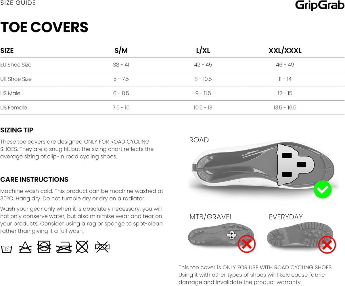 GripGrab Windproof Road Bike Toe Covers - Thermal Cycling Overshoes