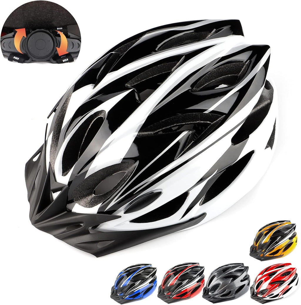 Cycle Helmet, Lightweight Bicycle Helmet, Adjustable Mountain & Road Bike Helmets for Adults, 18 Vents with Adjustable Strap & Detachable Visor for Mens Womens(Head Sizes58-62cm)