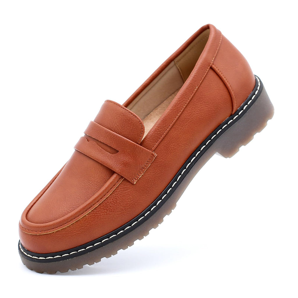 Womens Loafers Shoes Platform Chunky Penny Loafer Lug Sole Comfortable Slip On Work Office Business Casual Dressy Fashion Driving Moccasins Women Shoes
