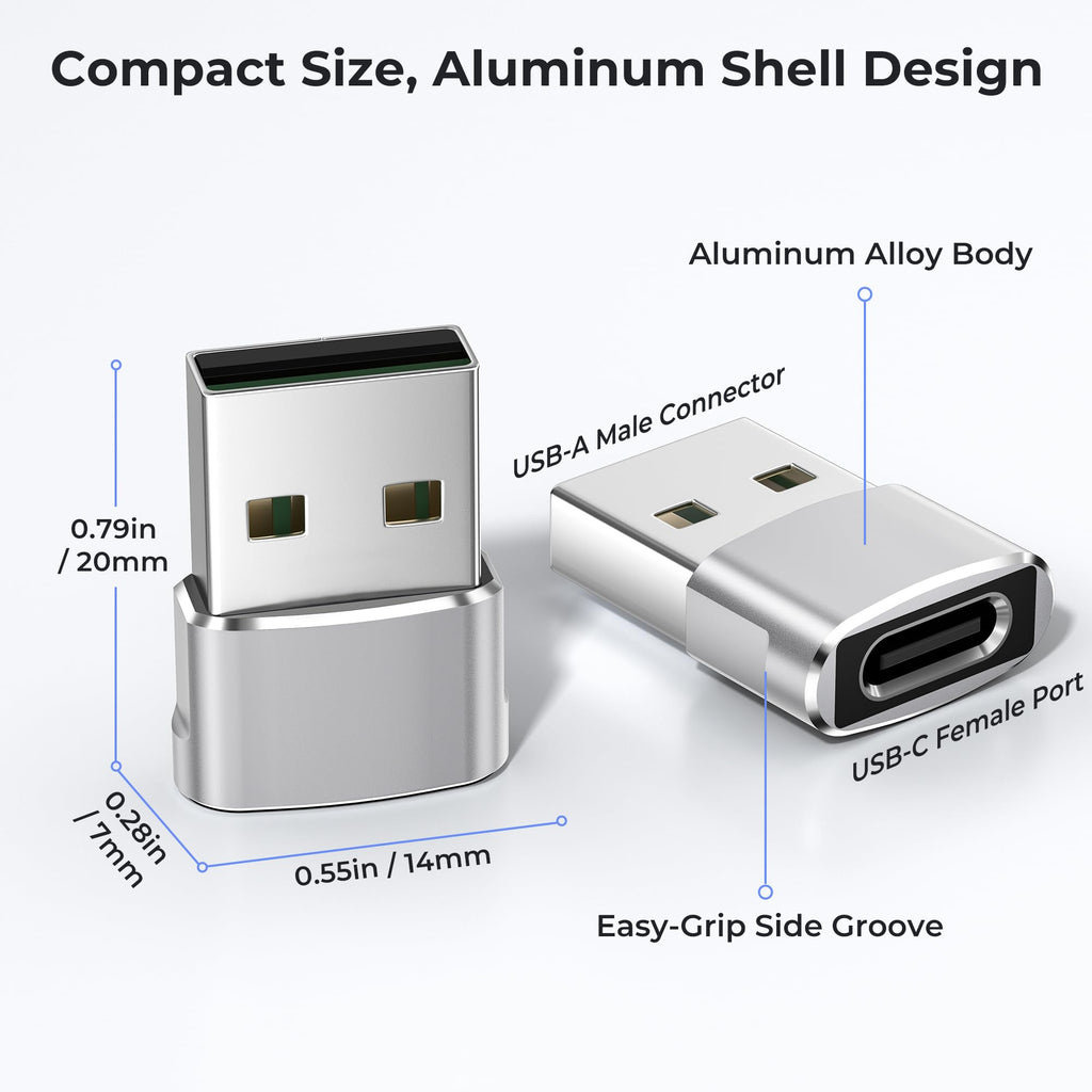 BASESAILOR USB to USB C Adapter,USBC Female to USB A Male Adapter 3Pack