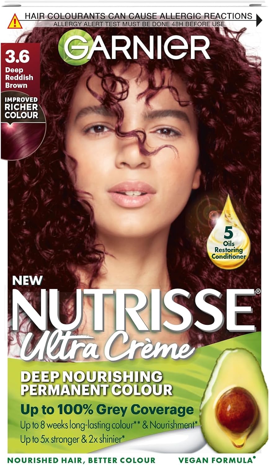 Garnier Nutrisse Ultra Color Permanent Hair Dye, 4.15 Iced Coffee Brown