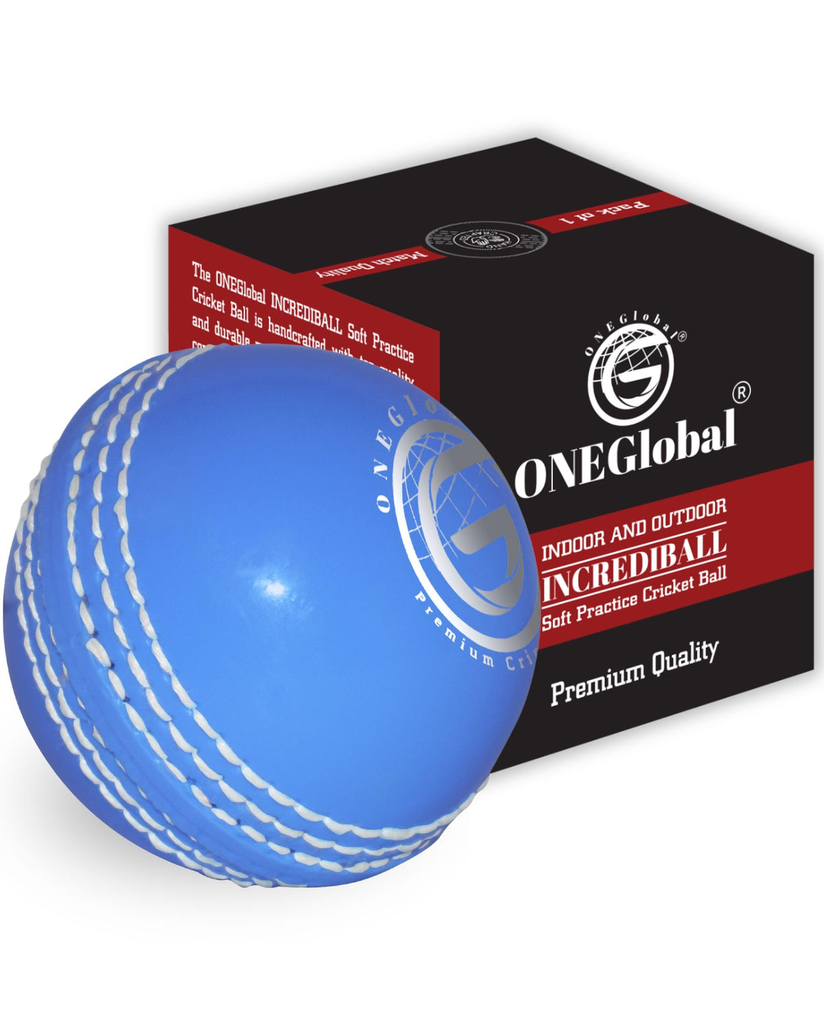Incrediball Soft Practice Cricket Ball | Outdoor & Indoor Rubber Cricket Ball With Core & Stitched Seam | For Practice, Training & Family Fun | Senior & Junior Size