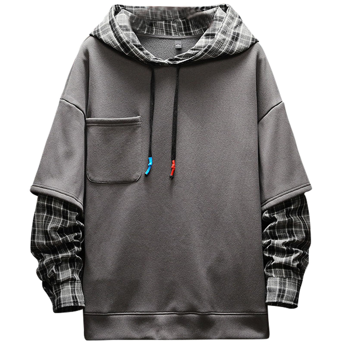 Moshtashio Men's Hoodie Colorblock Pullover Sweatshirt with Design Hip Hop