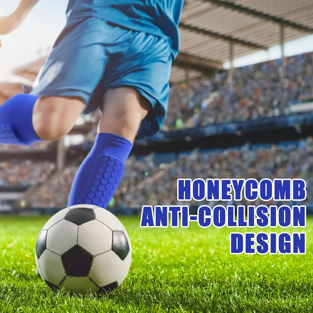 2 Pairs Shin Guards Kids,Shin Defender Kids,Football Soccer Shin Pads, Honeycomb Compression Sleeve Football Shins Guard For Boys Kid Teenagers