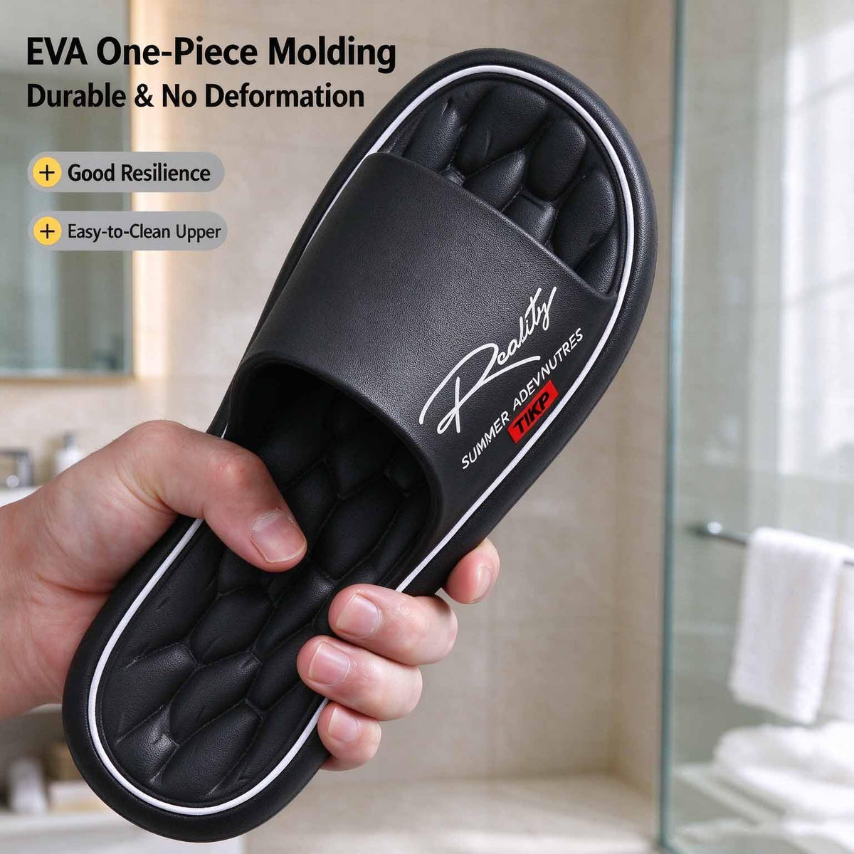 Unisex Cloud Slides Slippers for Women and Men, Non-Slip Thick Cushioned Shower Sandals, Quick Drying EVA Massage Slippers for Indoor Bathroom Outdoor Pool Beach