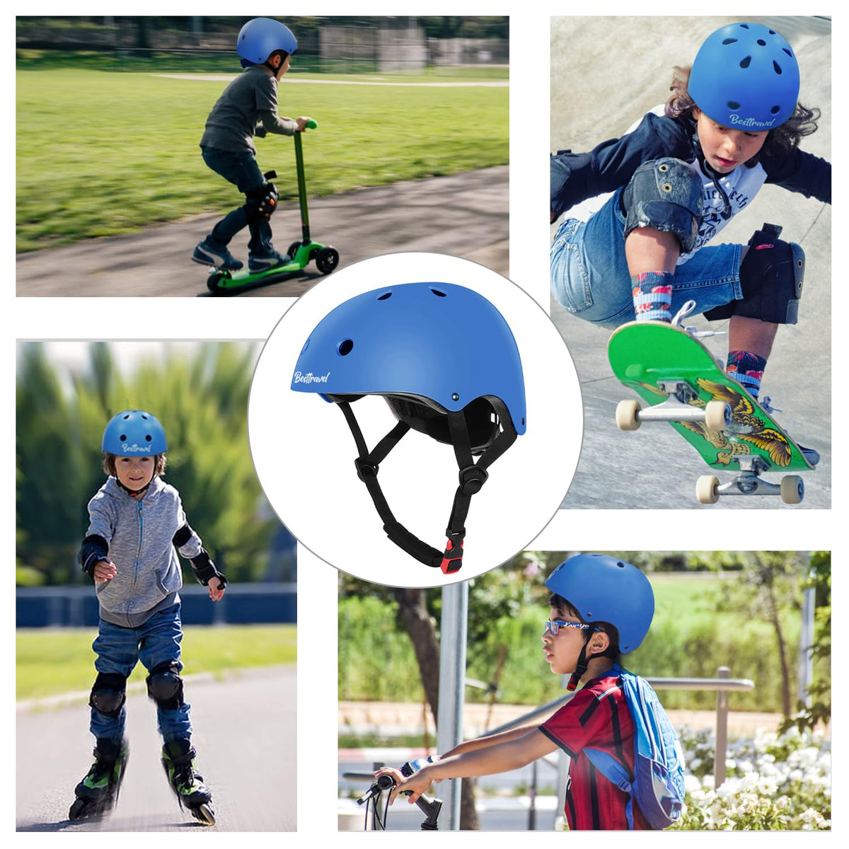 Besttravel Kids Helmet, Toddler Helmet Adjustable Toddler Bike Helmet Ages 3-8 Years Old Boys Girls Multi-Sports Safety
