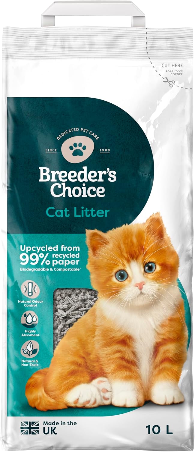 Breeder's Choice Paper Cat Litter (10L) - 99% Recycled Paper