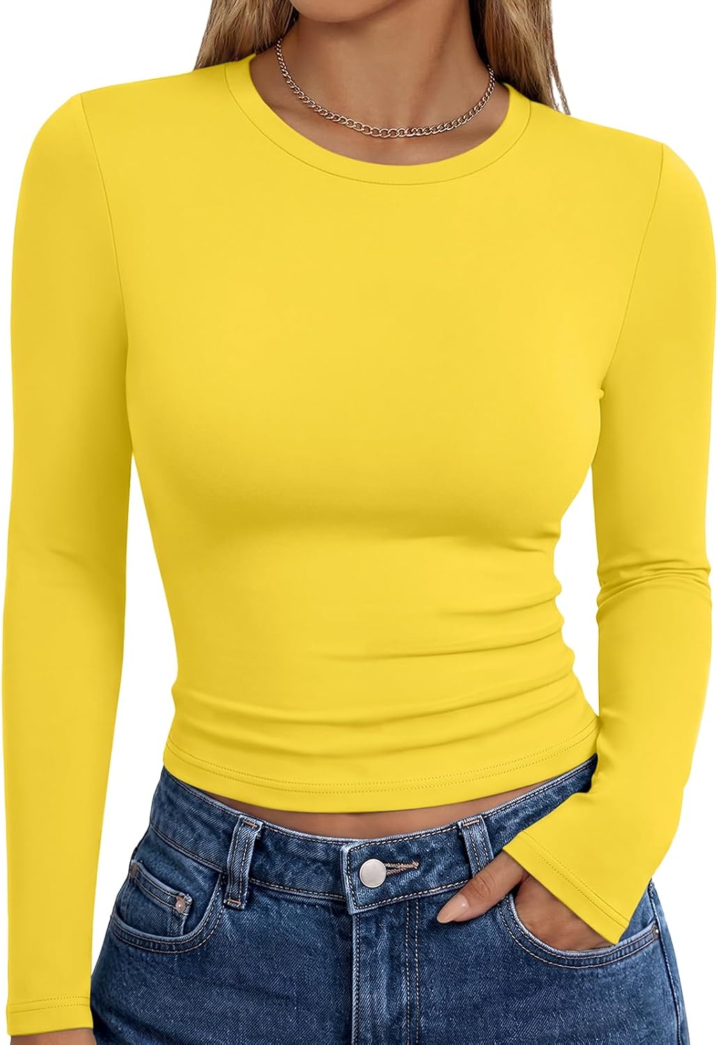 Trendy Queen Womens Long Sleeve T Shirts Fall Fashion Basic Y2K Tops 2026