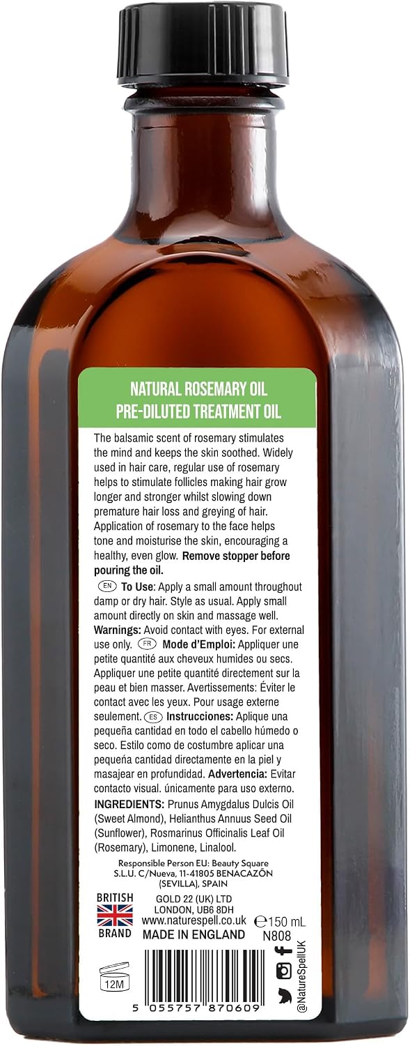 Nature Spell Rosemary Oil for Hair Growth with Root Comb Applicator, 150ml