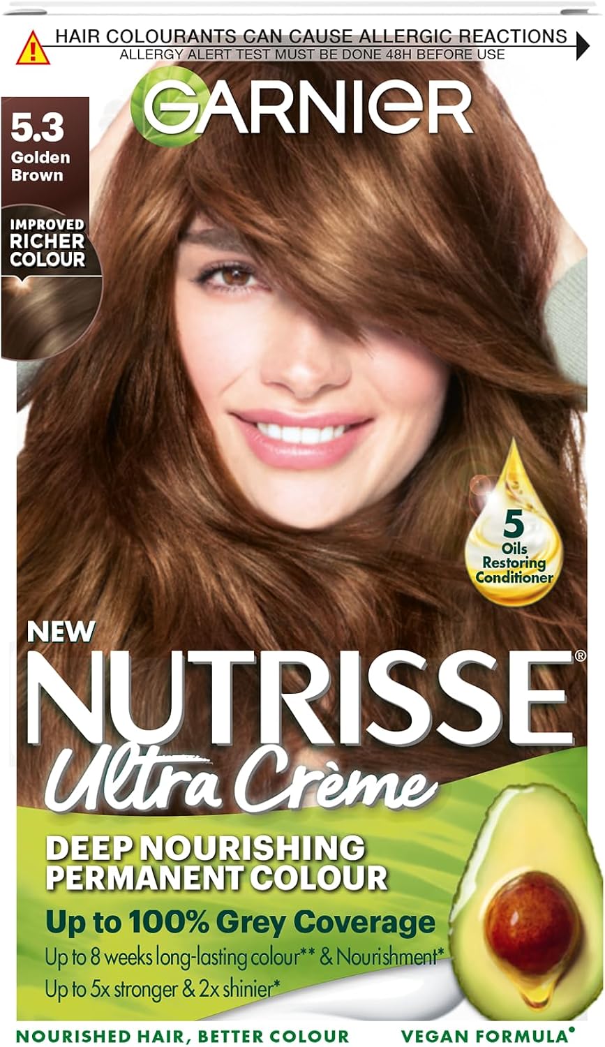 Garnier Nutrisse Ultra Color Permanent Hair Dye, 4.15 Iced Coffee Brown