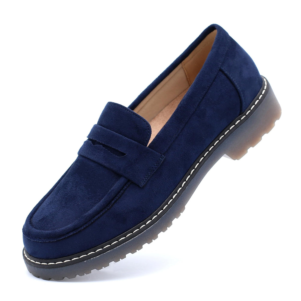 Womens Loafers Shoes Platform Chunky Penny Loafer Lug Sole Comfortable Slip On Work Office Business Casual Dressy Fashion Driving Moccasins Women Shoes