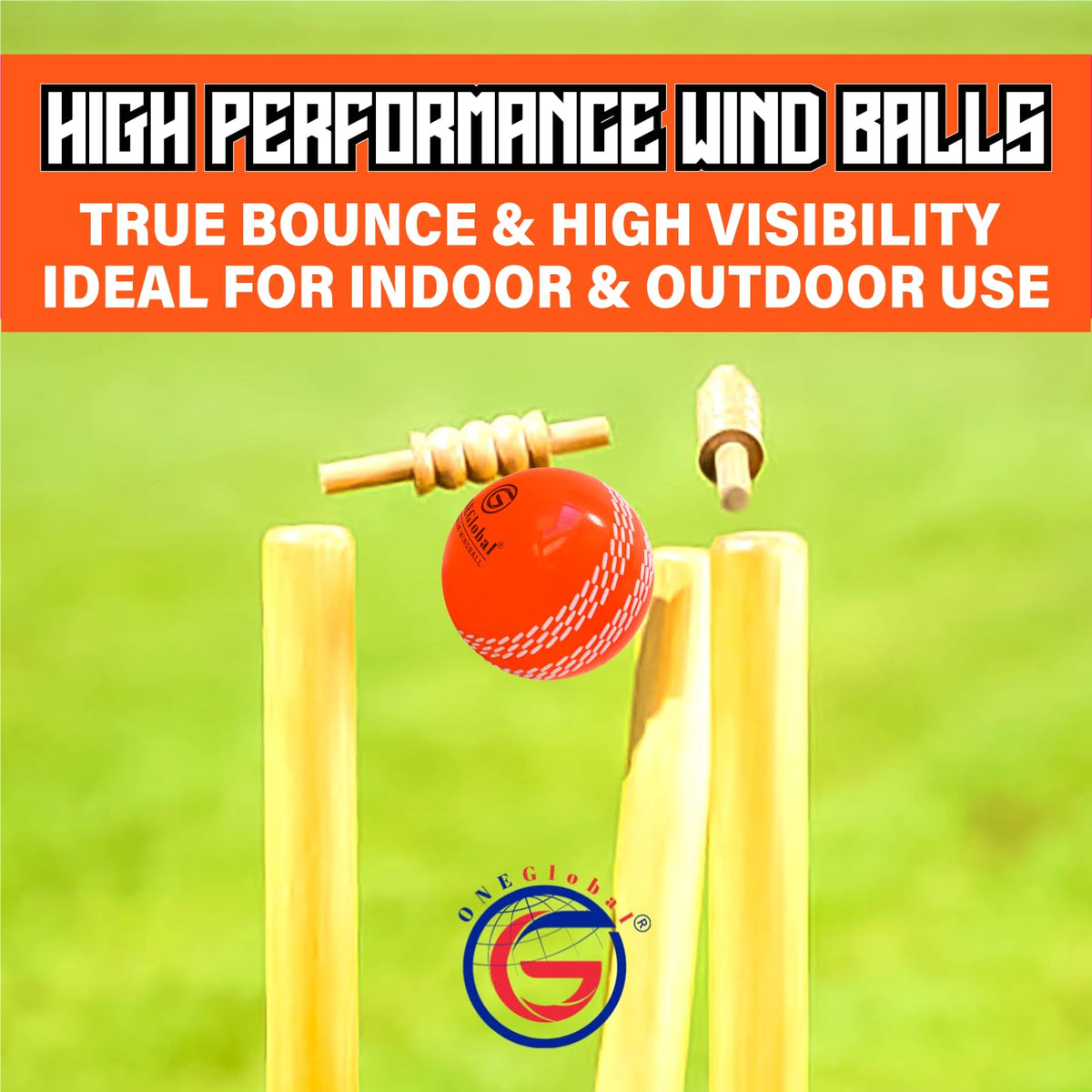 Premium Windball Soft Cricket Ball with Colour Seam | Wind Ball for Outdoor & Indoor Practice, Coaching, Garden & Beach Games