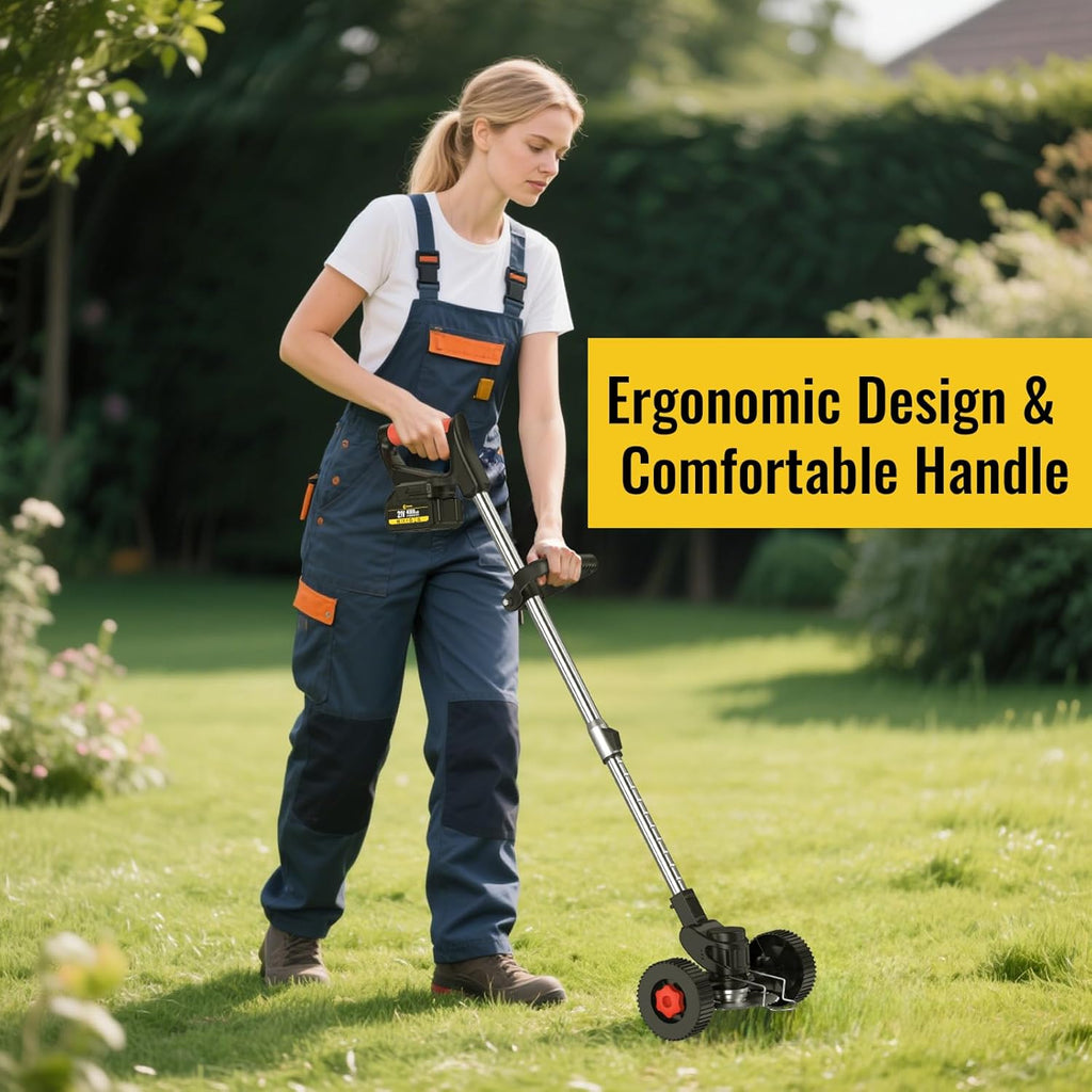 Cordless Grass Trimmer 21V 4.0Ah Garden Strimmer 4 Blades 1 Battery Conentool