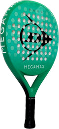 DUNLOP Padel Bat Megamax Silver/Black/Green – Round Shape Graphite Frame – Medium Balance Pro EVA Core – For Beginners