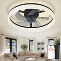 Ceiling Fan with Light 20 Inch LED Dimmable App Remote Black Depuley Bladeless