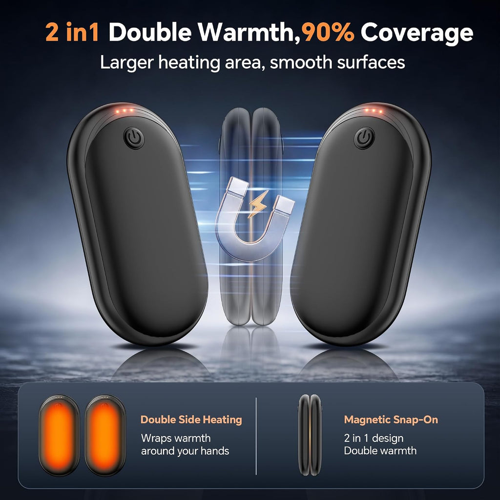 Hand Warmers Rechargeable 2 Pack, 24H Electric Portable Pocket Heater