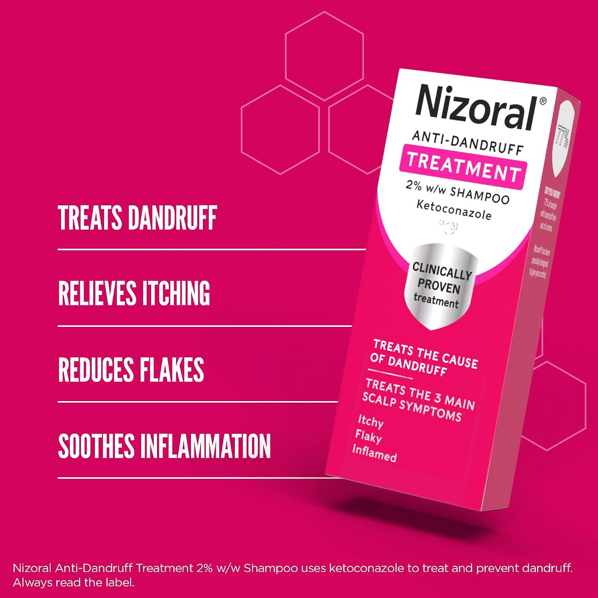 Nizoral Anti-Dandruff Treatment Shampoo with Ketoconazole, 1 x 60ml