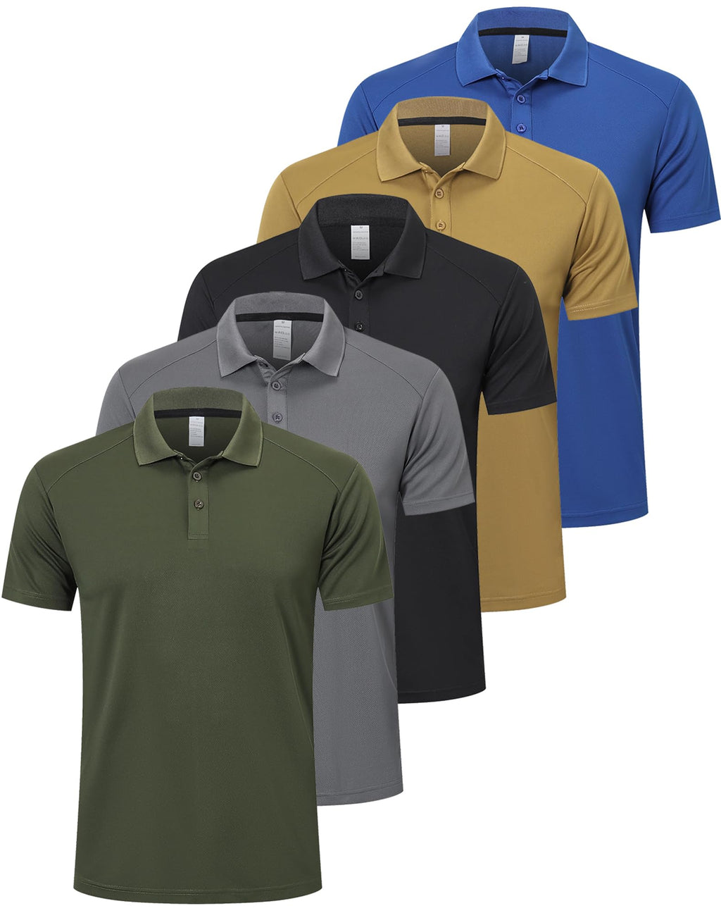 ZENGVEE 1/3/5 Pack Men's Polo Shirts Short Sleeve Quick Dry Breathable Top