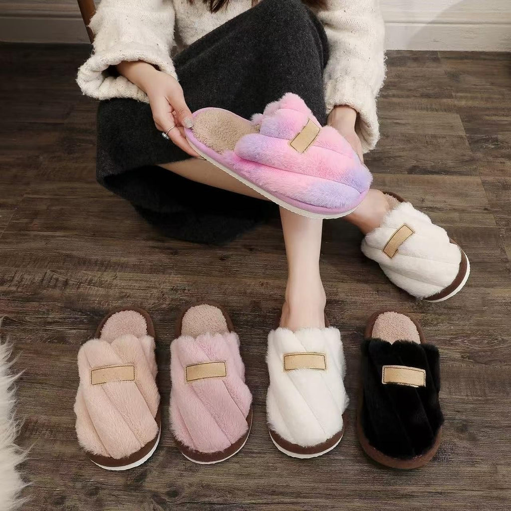 Women's Slippers Plush Warm Indoor Bedroom House Shoes