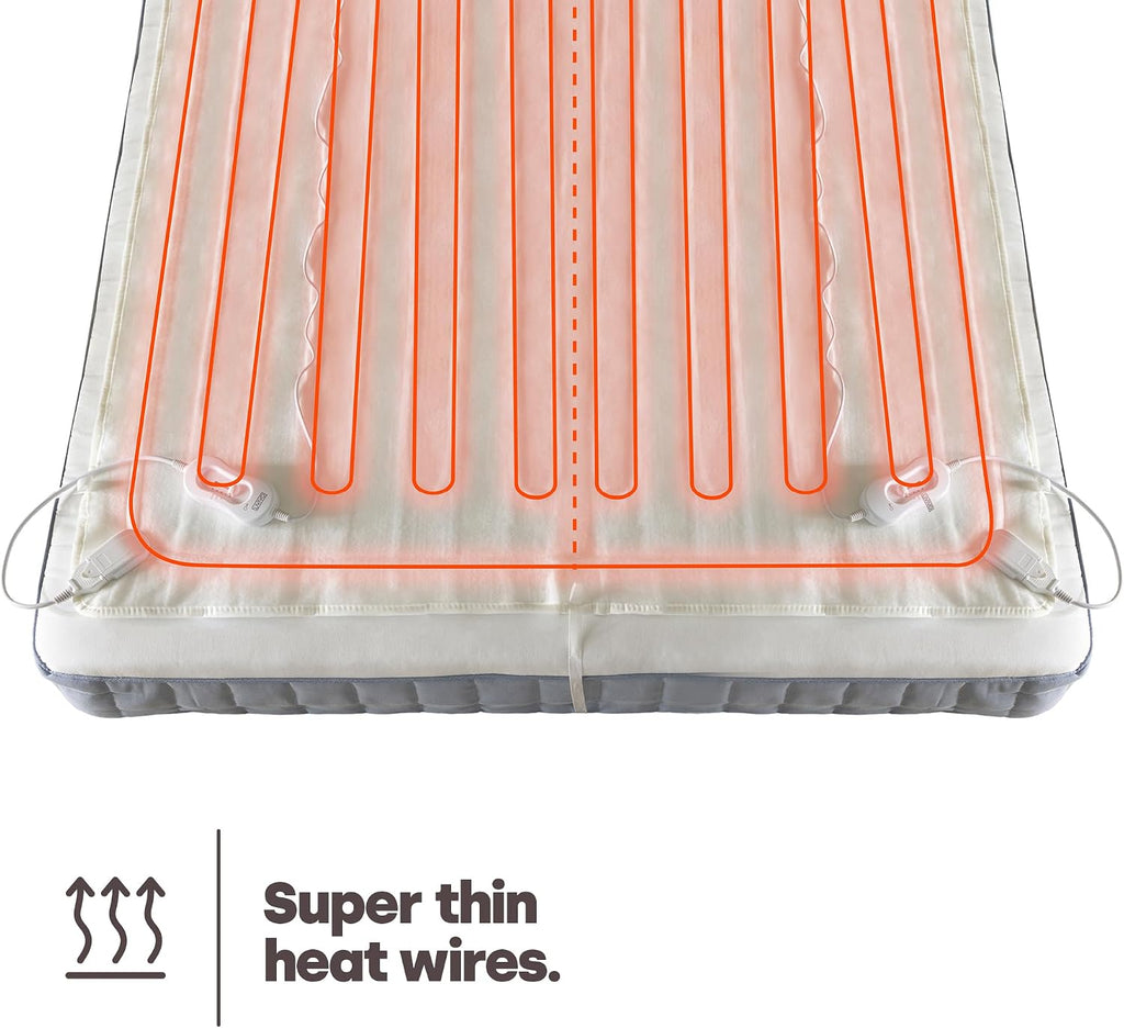 LIVIVO Electric Blanket King Size - Heated Underblanket for Bed - 165x137cm