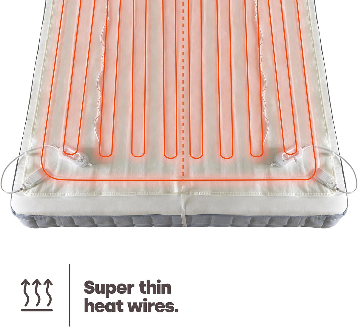 LIVIVO Electric Blanket King Size - Heated Underblanket for Bed - 165x137cm