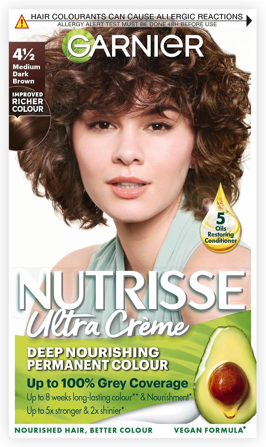 Garnier Nutrisse Ultra Color Permanent Hair Dye, 4.15 Iced Coffee Brown