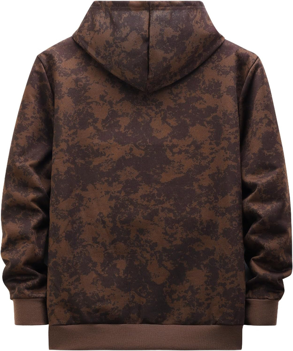 Men's Spring/Autumn Thin Long-Sleeved Pocket Tie-Dye Camouflage Zipper Hooded Sweatshirt Fashionable Casual Sports Tops