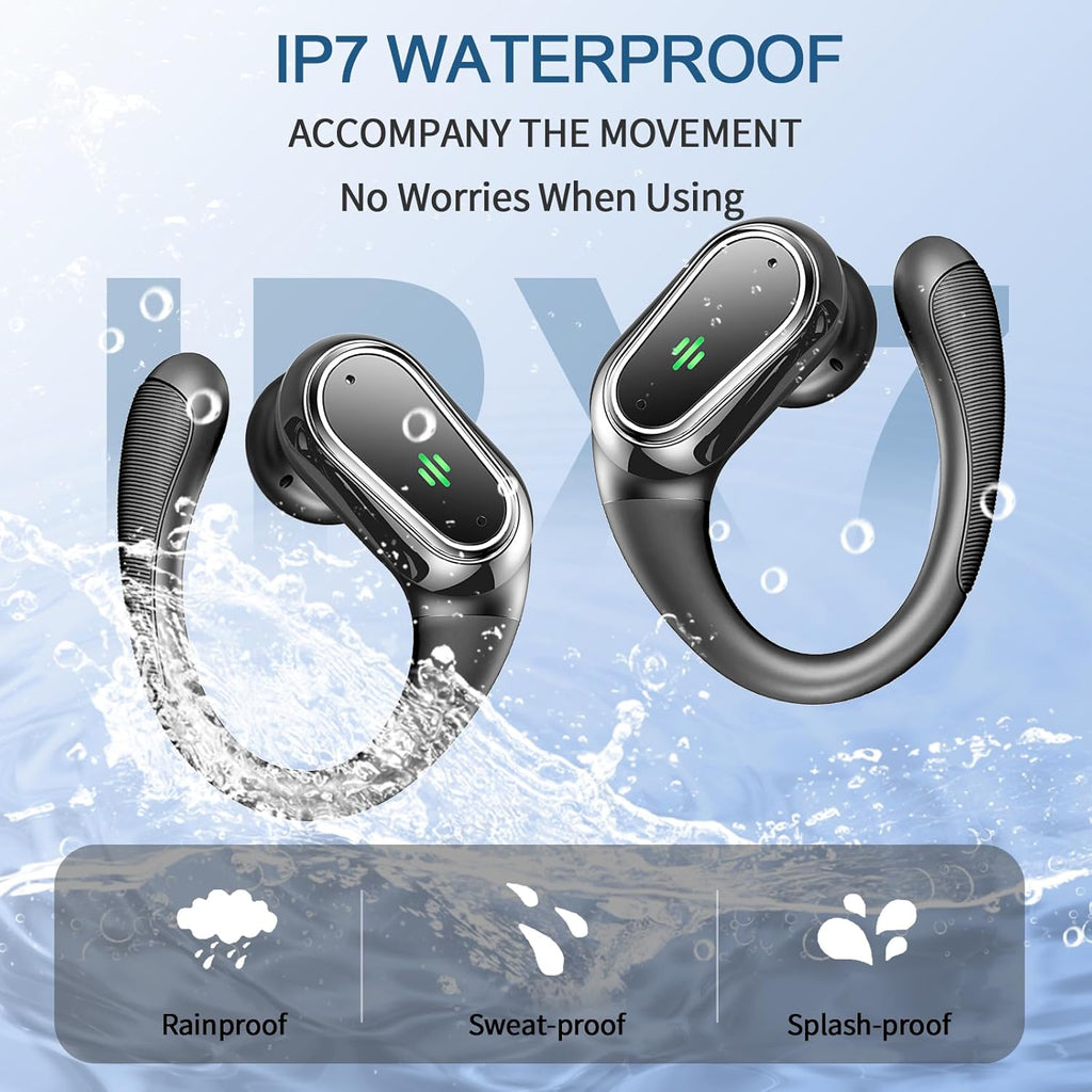 Earbuds Wireless Sport Bluetooth 5.4 Headphones Mic 50H Playtime Earhooks