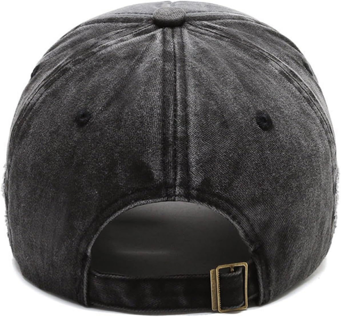 1 PCS Vintage Patchwork Letter Embroidered Baseball Cap-Denim Folded Rim Washed Sun Hat Adjustable Unisex