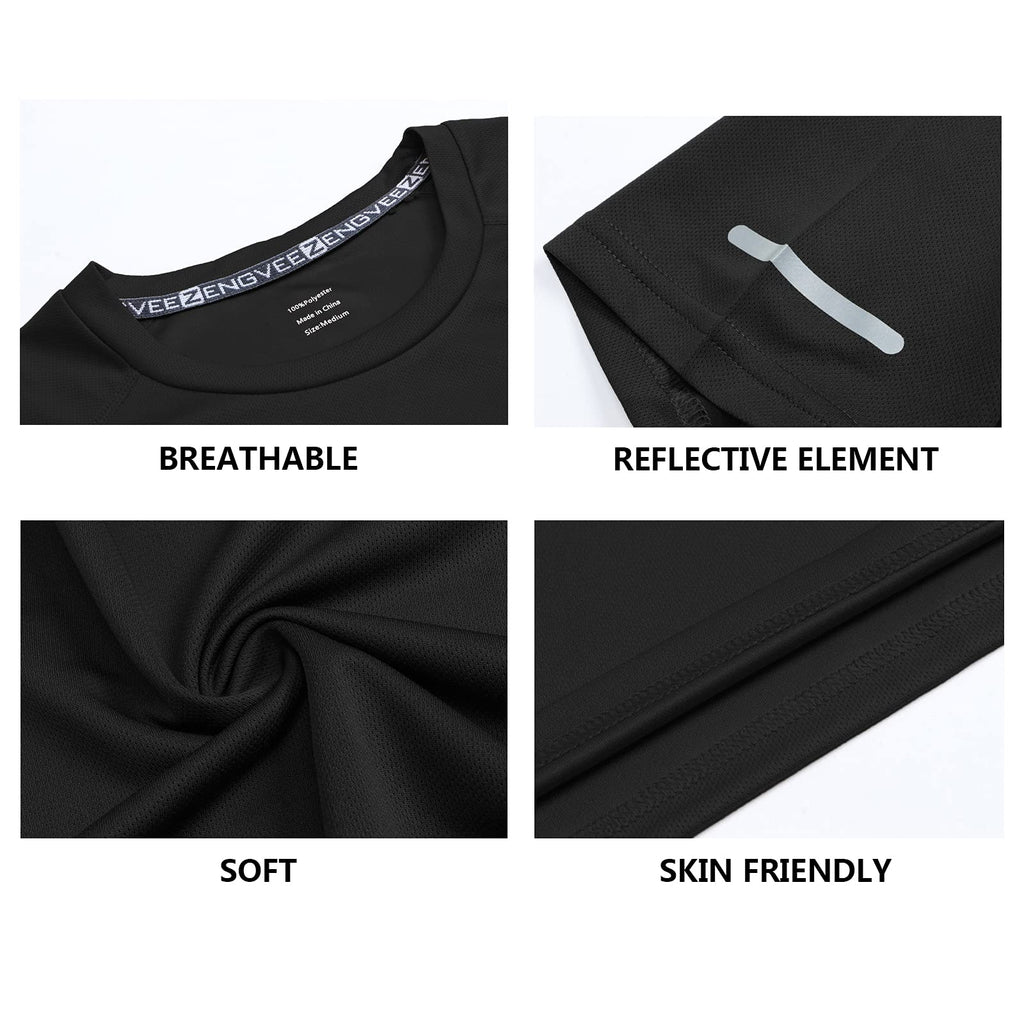 Gaiatiger 1/3 Pack Mens T-Shirts Quick Dry Short Sleeve Tops Running Shirts