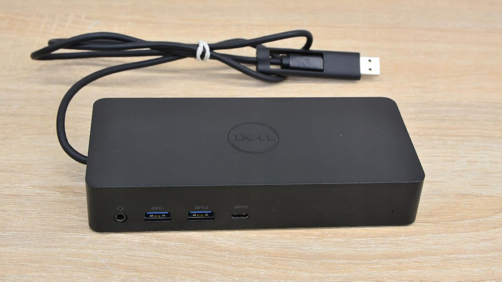 Dell D6000 USB-C Triple Docking Station, Up to Three 4K Displays, UHD 5K, USB 3.0, Gigabit Ethernet, 130-Watt AC Adapter, Charges Laptop Up to 65W