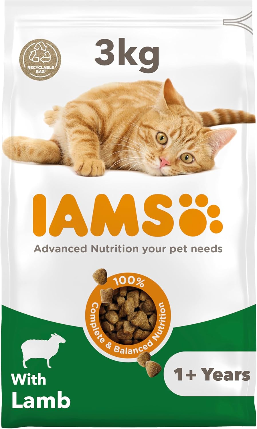 IAMS Adult Complete Dry Cat Food Chicken 3kg - Supports Strong Immune System