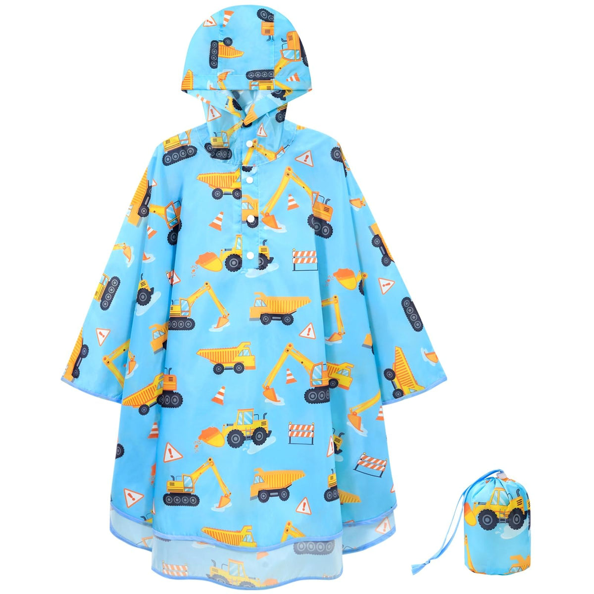 WAWSAM Kids Rain Poncho Waterproof Boys Girls Portable Raincoat Rain Jacket Lightweight Rainwear