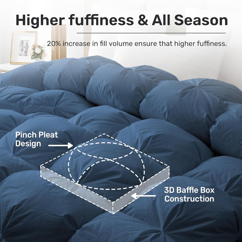 Double Duvet 10.5 Tog Goose Down Feather 200x200 cm Cotton Cover Deodar