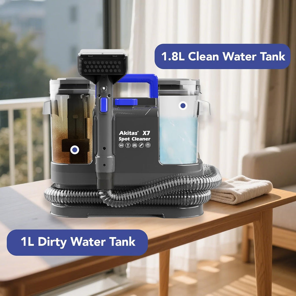 Portable Carpet Cleaner 600W Spot Upholstery Pet Stain Dual Tank Akitas X7