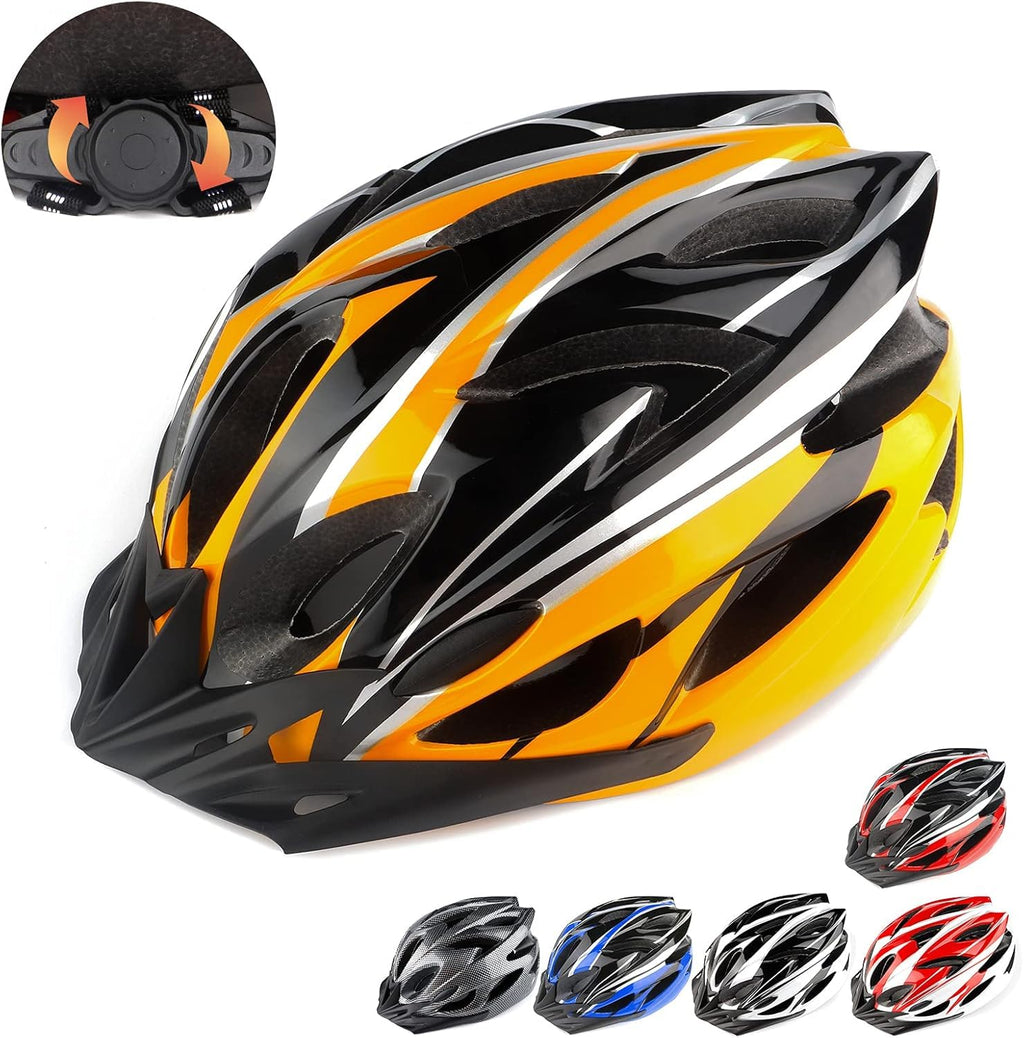 Cycle Helmet, Lightweight Bicycle Helmet, Adjustable Mountain & Road Bike Helmets for Adults, 18 Vents with Adjustable Strap & Detachable Visor for Mens Womens(Head Sizes58-62cm)