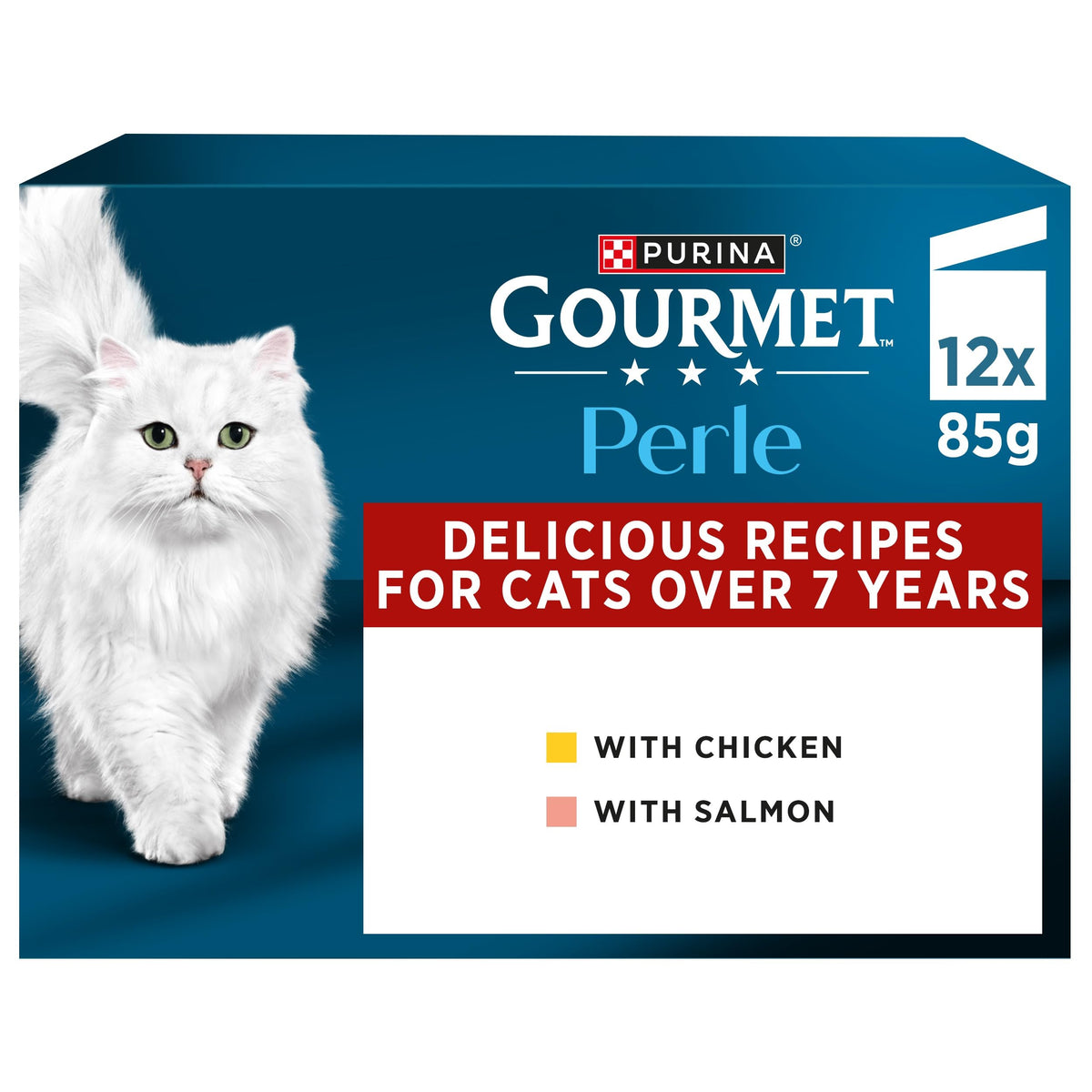 GOURMET Perle Ocean Collection Adult Wet Cat Food Mini Fillets in Gravy Tuna, Shrimp, Plaice, Salmon, White fish, Ocean Fish 40 x 85g Pouches