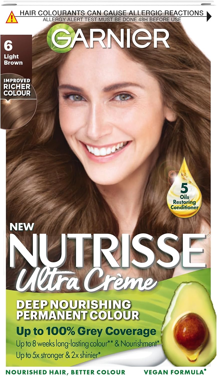 Garnier Nutrisse Ultra Color Permanent Hair Dye, 4.15 Iced Coffee Brown