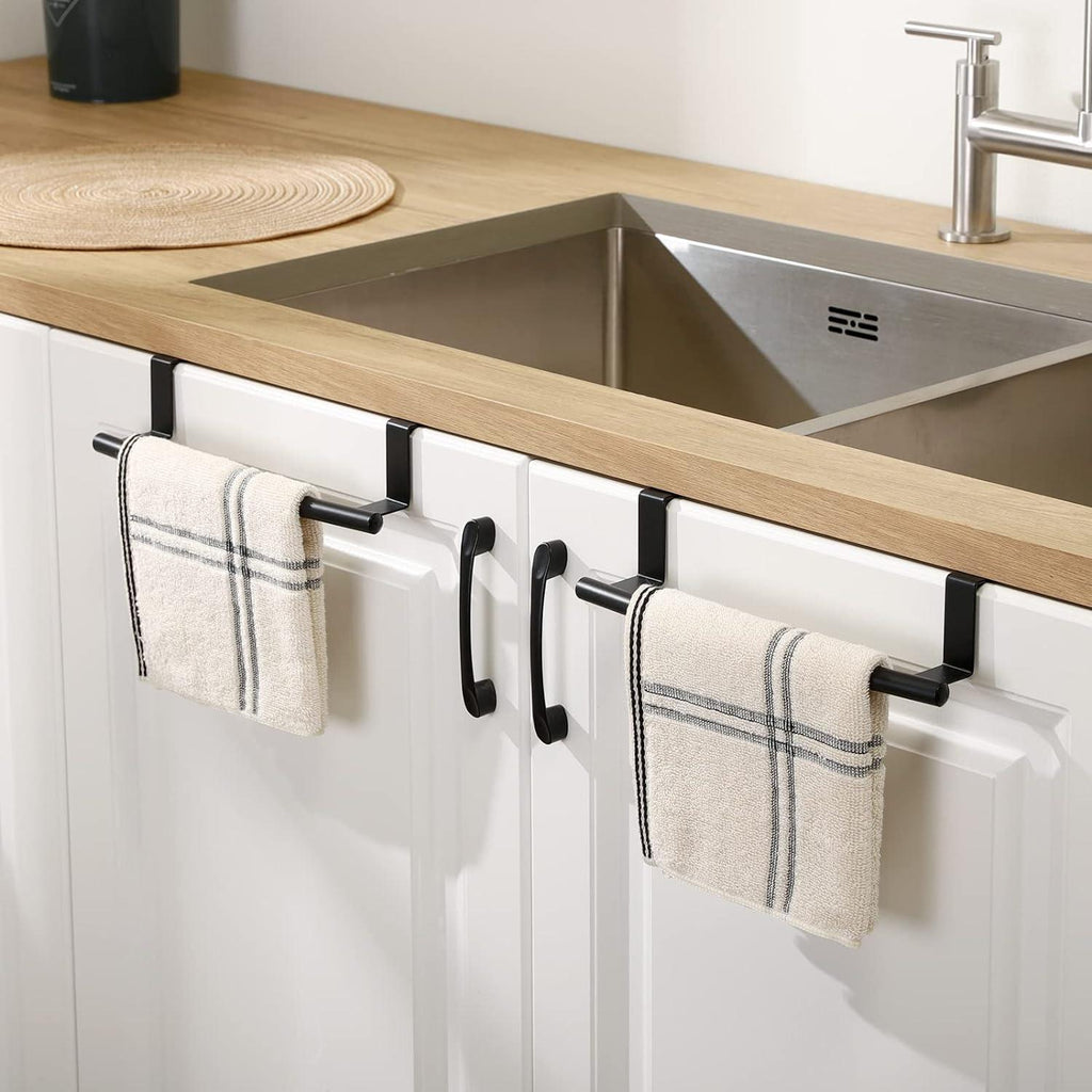 Over Door Towel Rail Set of 2 Kitchen Cabinet Towel Bar Bathroom No Drill