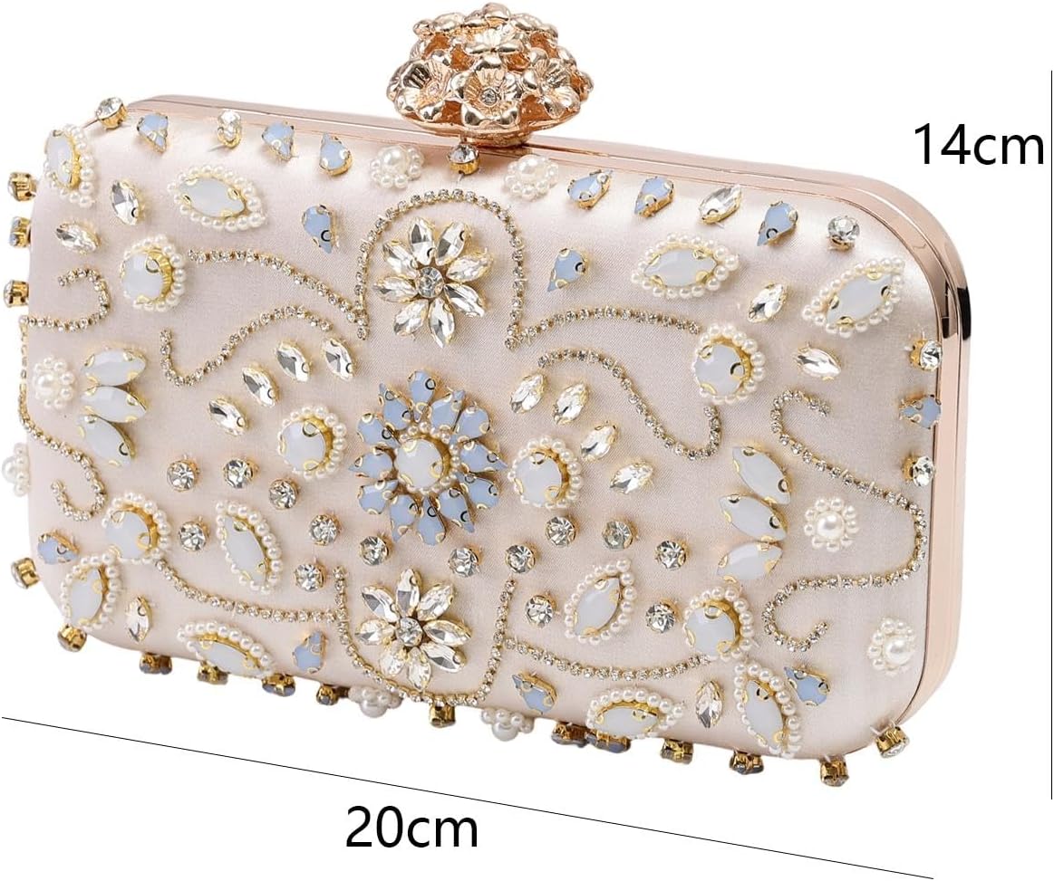 Gold Color Hollow Out Style Women Evening Bags, Ladies Elegant Small Clutch Bag With Shoulder Chain Handbags Holder, 14 * 20cm