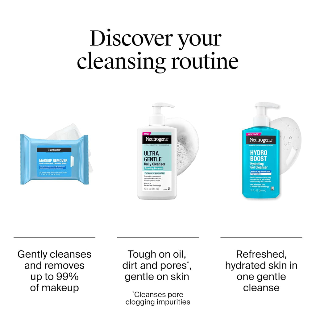 Neutrogena Makeup Remover Micellar Wipes, 2 Pack of 25 Ct