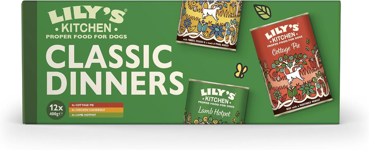 Lily's Kitchen Natural Adult Dog Food Wet Trays - Classic Dinners Multipack - Chicken, Lamb & Beef - Complete Meal Recipes (6 Trays x 150g)