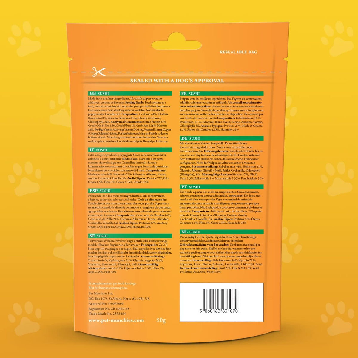 Pet Munchies Venison & Beef Liver Dog Training Treats, Grain Free Tasty Bites with Natural Real Meat, Low in Fat 50g